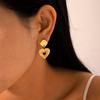 Euro-American Fashion Stainless Steel Heart Relief Pendant Earrings 18K Gold Non-Fading Retro Heart Titanium Steel Studs