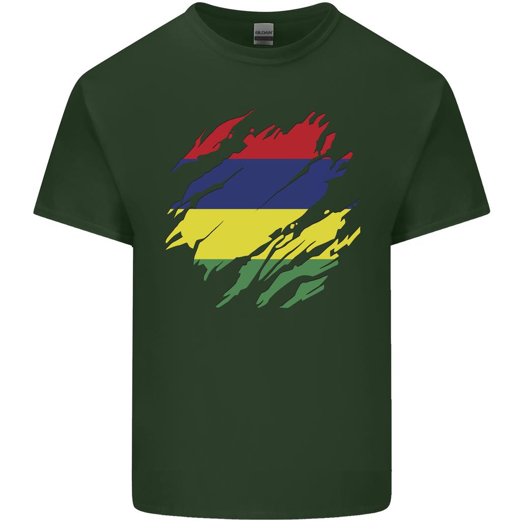 Torn Mauritius Flag Mauritians Day Football Unisexs Light Cotton TShirt