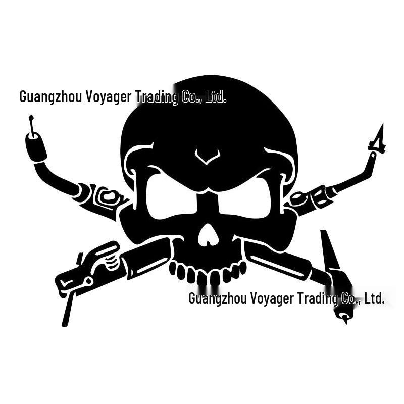 Car Sticker: 12.7x8.9cm Vinyl 3D Funny Welder Skull Design