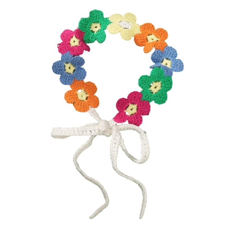 Soft Knitted Flower Hairband Adjustable Headwrap For Sensitive Scalp Beach Wedding Or Daily Use