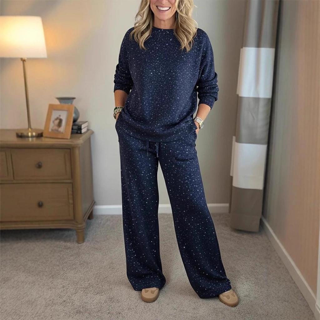 2025 Glittery Hoodie & Pants Set - Shiny Two-piece Outfit for Festivals