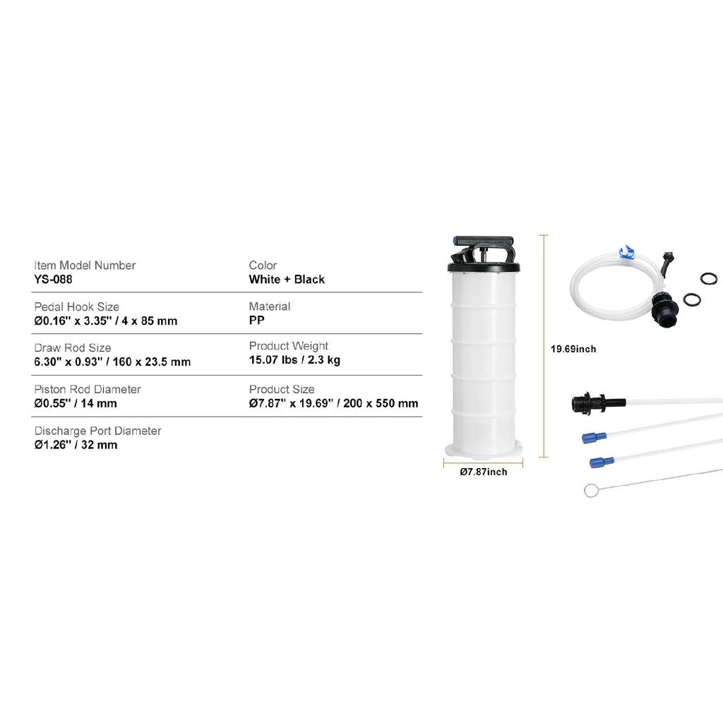 SucceBuy 6.5L Fluid Extractor Manual Hand-Operated Car Brake Oil Changer with Hose Vacuum Fluid Oil Pump for Car Accessories