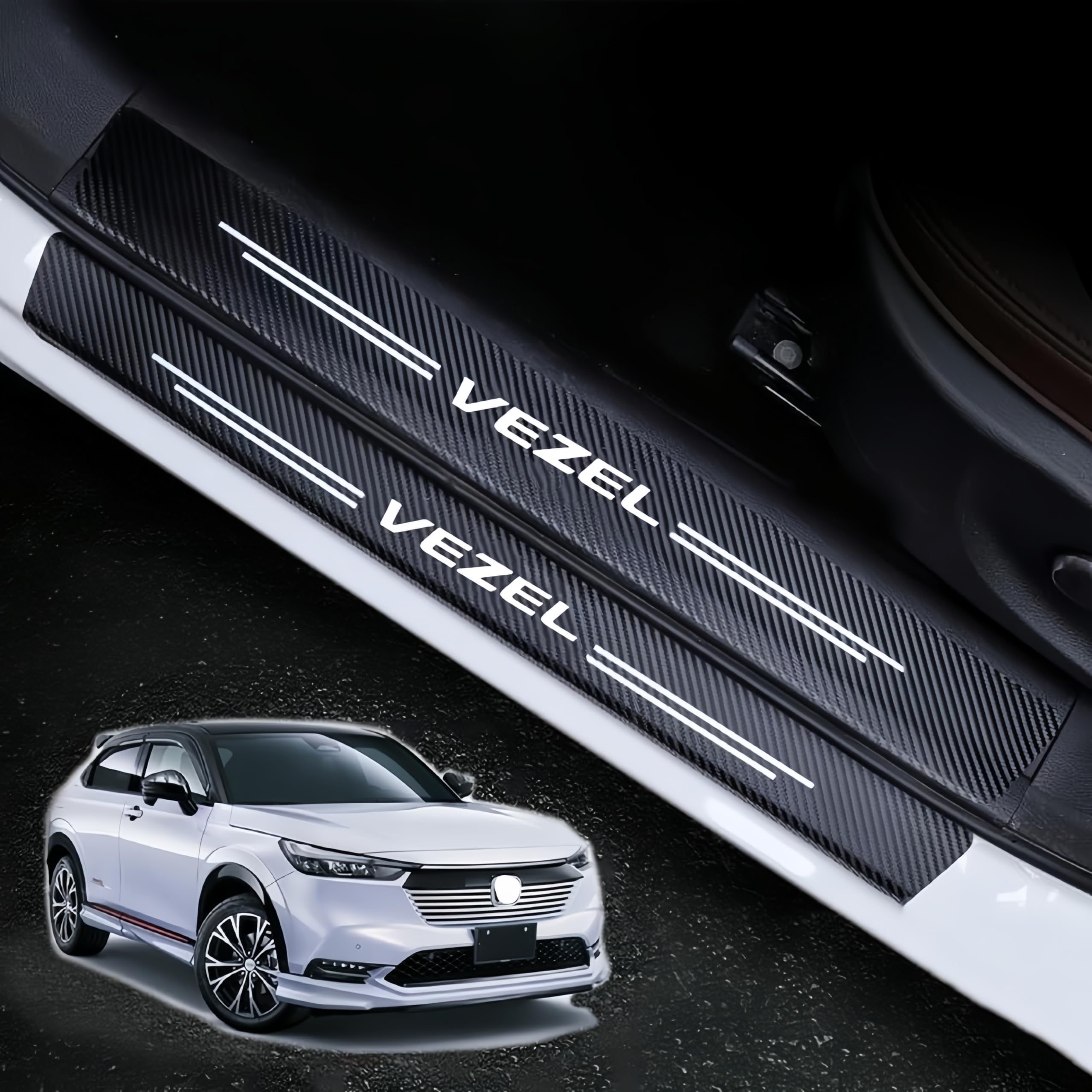 

LSMQCPJ Для Нового Vezel RV3 RV4 RV5 RV6 Серии RV Наклейка для защиты порогов автомобиля