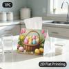 1pc Tissue Box, Watercolor Easter Eggs And Tulips Cheerful Pattern, 2D Flat Printing, Multi-Purpose, Strong And Firm, Tissue Dispenser, for Formal Mea