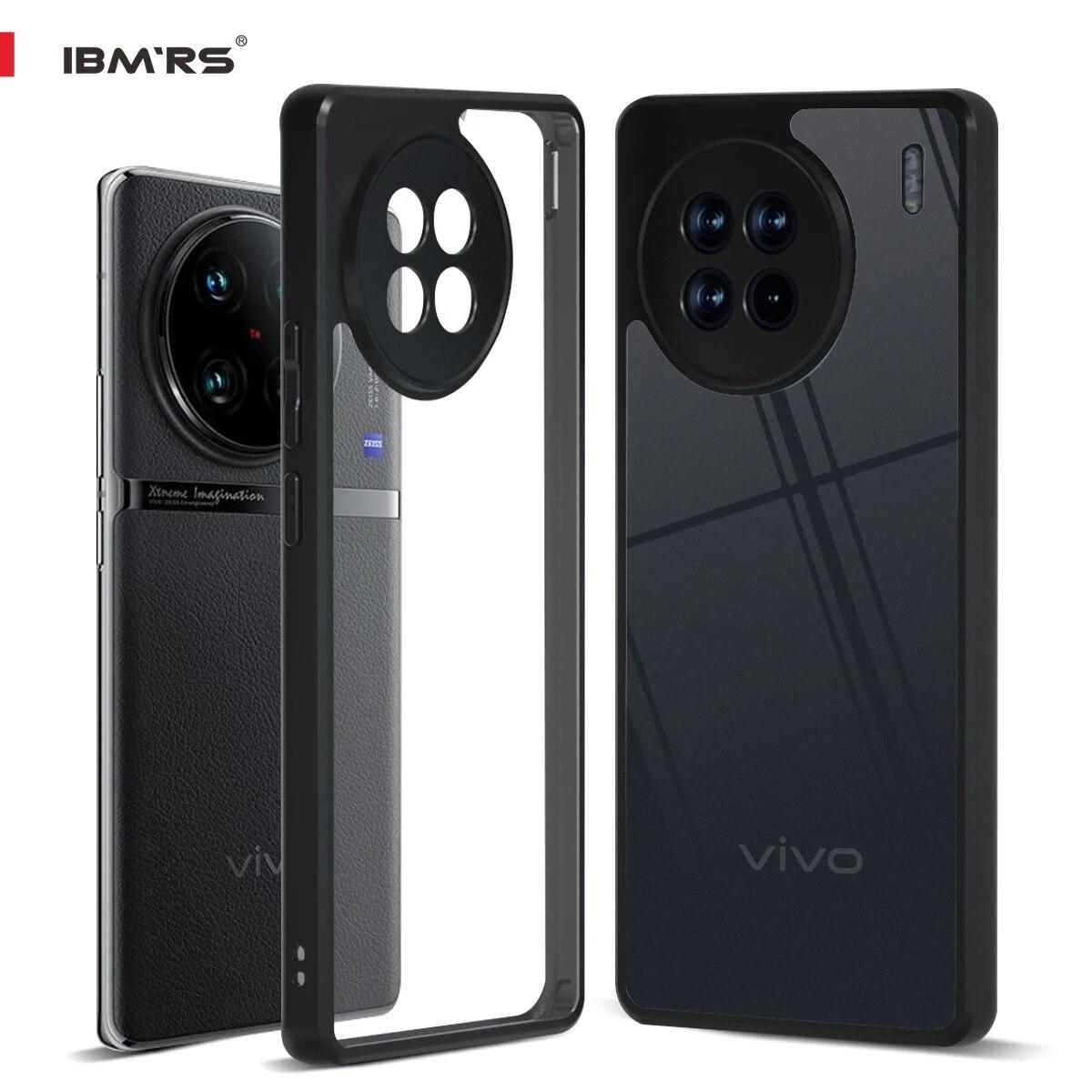 

(В комплекте ремешок на запястье)Чехол IBMRS для vivo X90 Pro+, бампер, военный дизайн, твердая задняя часть, противоударный усовершенствованный защитный чехол - черный камуфляж transparent прозрачный