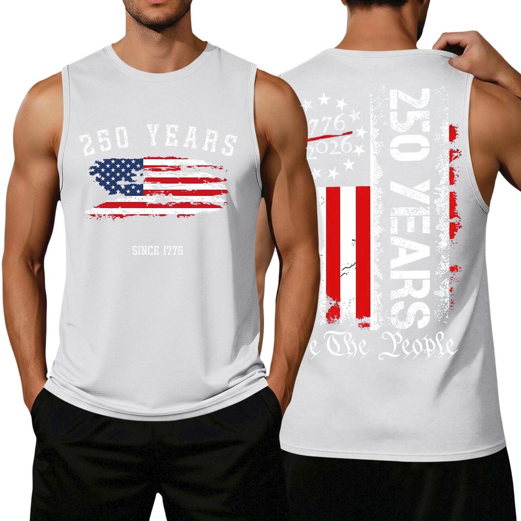 Men 4th Of Shirts USA Muscle Sleeveless Shirt Patriotic Tank Tops