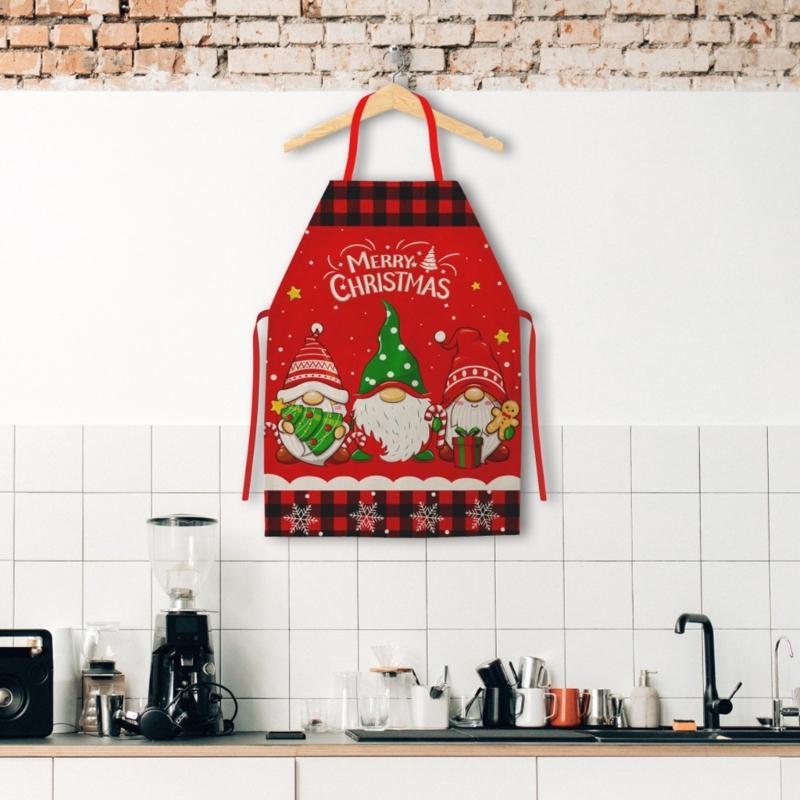 Christmas Apron Cooking Aprons Protect Clothes from Oil Stains and Splashes for Home Kitchen or Restaurant Staff