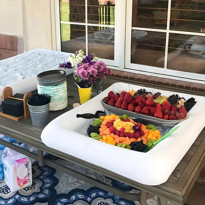 1ks Nafukovací PVC Ledový Bar Udržovací Chladicí Podložka Nádoba Ideální pro Nápoje Svačiny Ideální pro Letní Plážovou Vodní Zábavu Párty