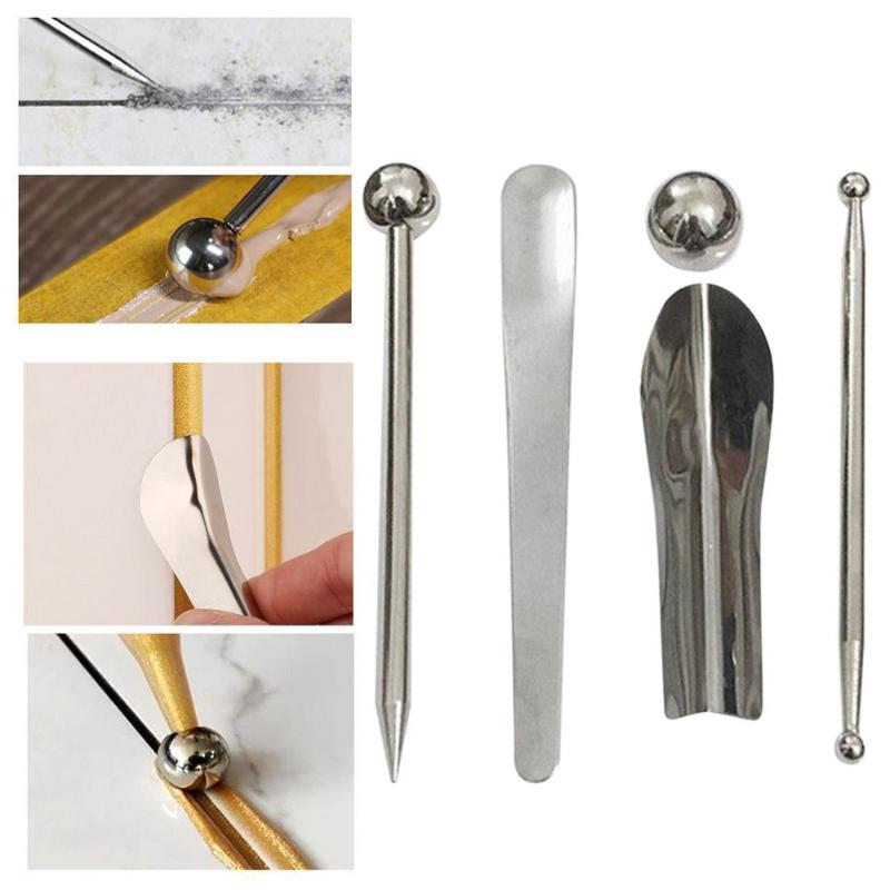 5Pcs Stainless Steel Tile Grout Cleaning 5 Piece Tool Set Rust Proof Easy Operation For Home Floor Tile Renovation Repair
