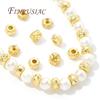 18K Gold Plated Brass Spacer Beads For Bracelets Accessories,Separator For Beads,DIY Jewelry Making Supplies,Round Metal Bead