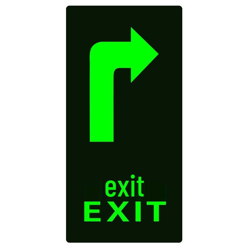 Luminous Safety Exit Sign Sticker (Right Arrow)