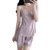 Ice and snow silk sexy suspender pajamas women's pure desire wind loungewear set chest pad suspender shorts exquisite pajamas gather