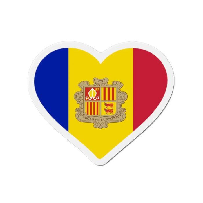 Aimant Coeur Drapeau Andorre - Multicolore - 7 cm - 50 pièces - Résine synthétique - Mixte