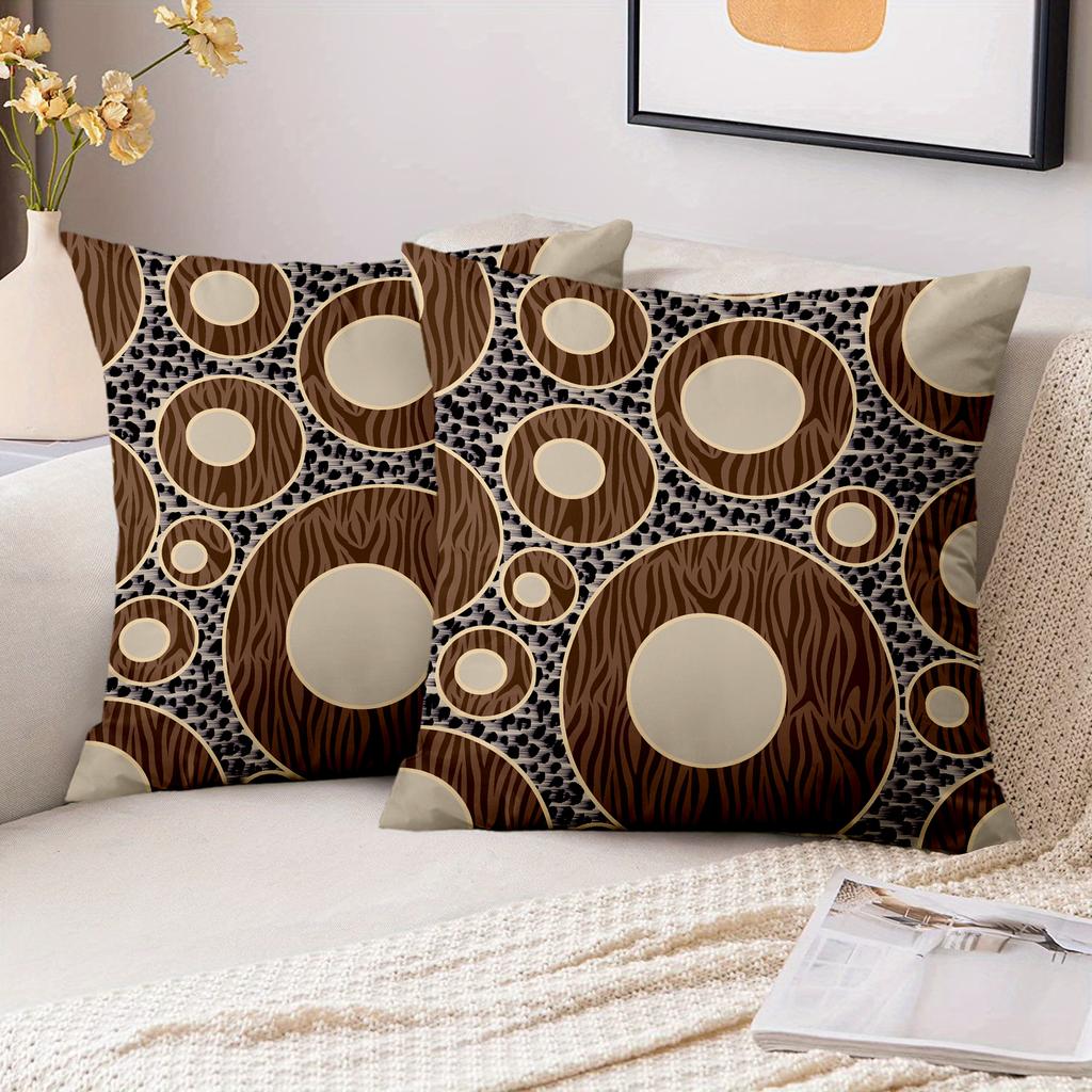 Pieces Wild Geometric Leopard Print Throw Pillow Covers Pattern Cushion Cover Suitable for Sofa Bedroom Car Pillow Cover