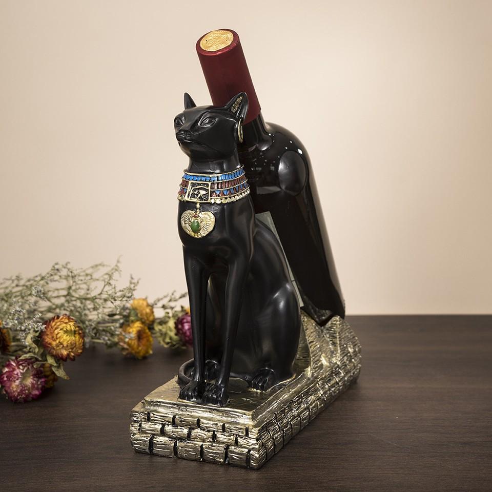Egypt Anubis Wine Rack Bastet God Cat Wine Bottle Rack Resin Arts And Crafts Bar Ornament Decoration