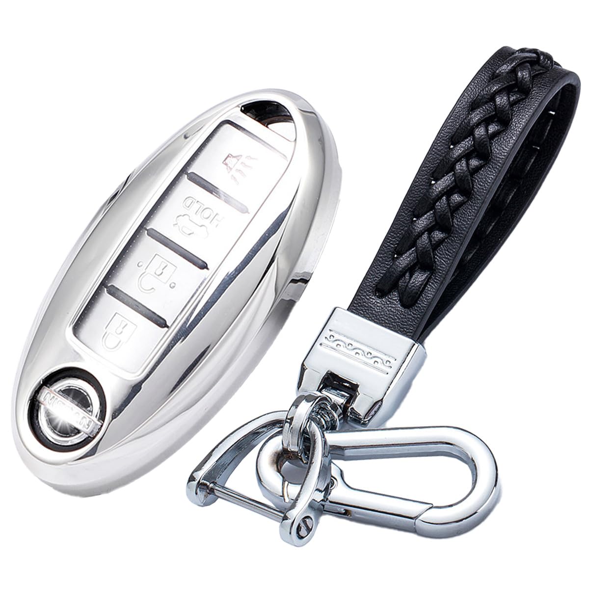 

VERISSY Smart Key Case Key Holder Set Notebook Leaf X-Trail NISSAN Nissan Smart Key Applicable size серебряный