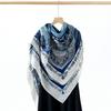 New imitation cotton and linen large square scarf blue and white shawl scarf with travel shawl sunscreen silk scarf women