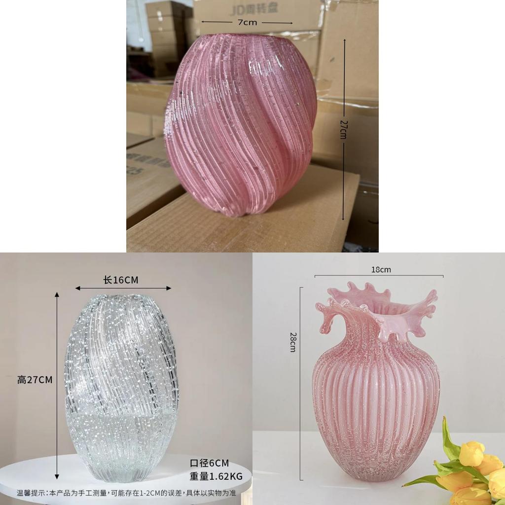 Nordic Style Creative Noctilucent Glass Vase For Living Room Decor