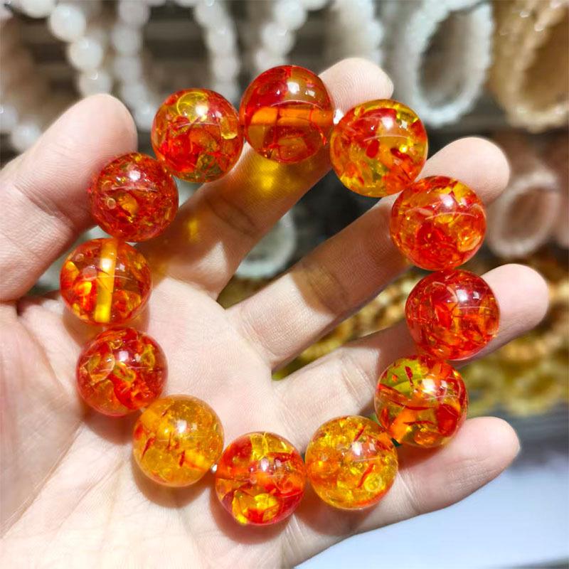 Second Generation Honeycomb Amber Flower Bracelet for Men and Women