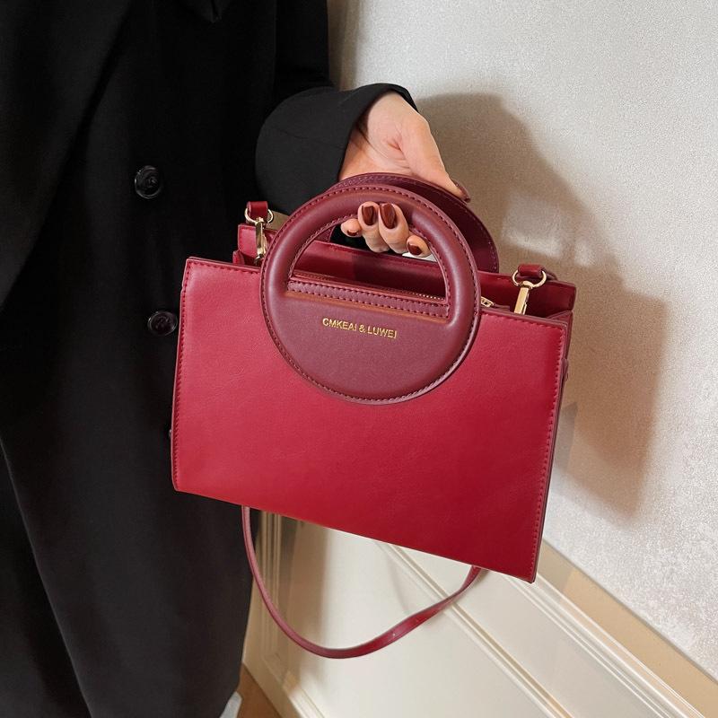 

Элегантная винно-красная ПУ свадебная сумка через плечо для женщин в городском стиле свадебная сумка винный