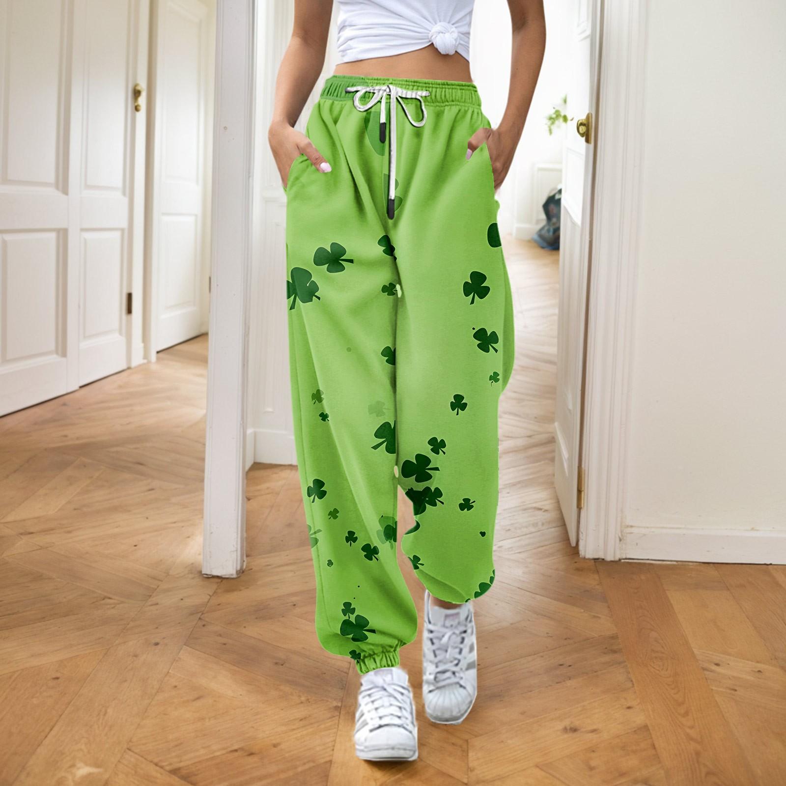

Женская мода ул.. День Святого Патрика свободные повседневные спортивные штаны с завязками и принтом XXL