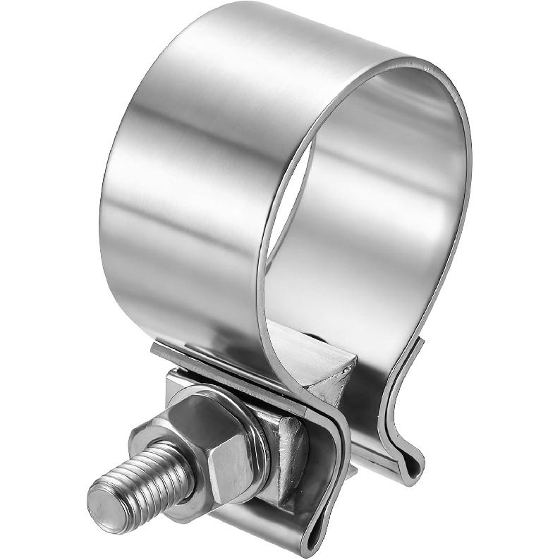 HARFINGTON 410 Stainless Steel Exhaust Clamp 2.48" Butt Joint Narrow Band Muffler Seal Exhaust Narrow Lap Butt Clamps for Pipes Muffler Converters