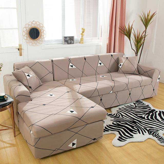 Chaiselongue Sofabezug für Wohnzimmer Dehnbar Eck-Modulsofa Überwürfe 1 2 3 4 -Sitzer Funda Sofa Möbelbezüge für Zuhause