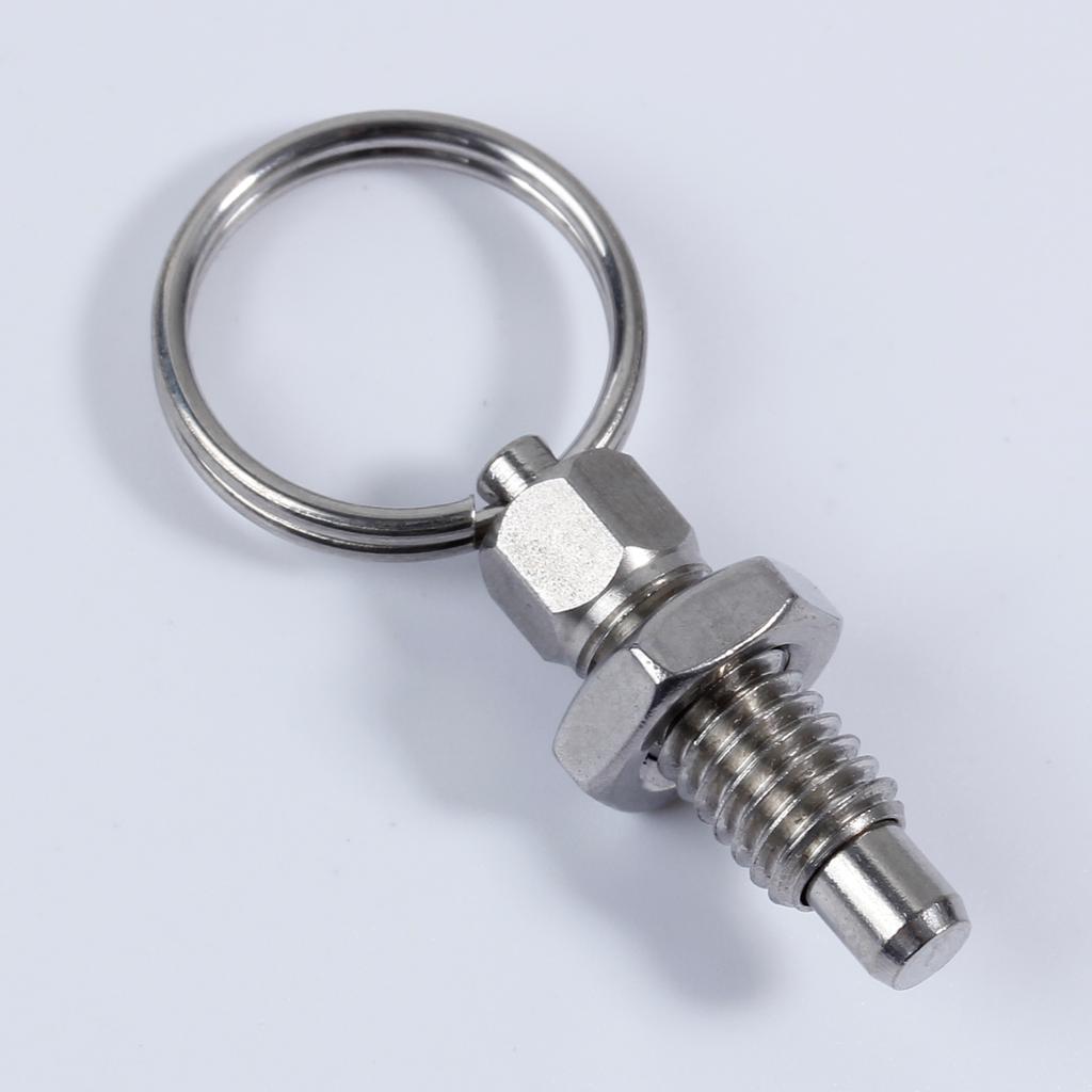 4 Pcs Pull Ring Indexing Plunger Non Lock-Out Knob Plunger Stainless Steel Spring-Loaded Plunger Mechanic Accessories