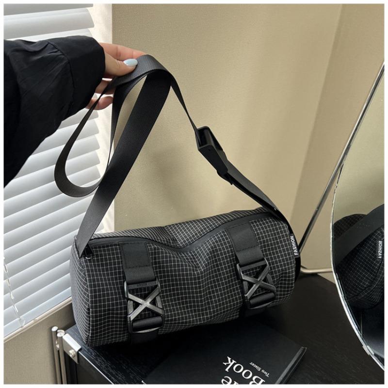 New stylish and simple shoulder bag women s versatile casual messenger bag trendy plaid underarm bag large capacity