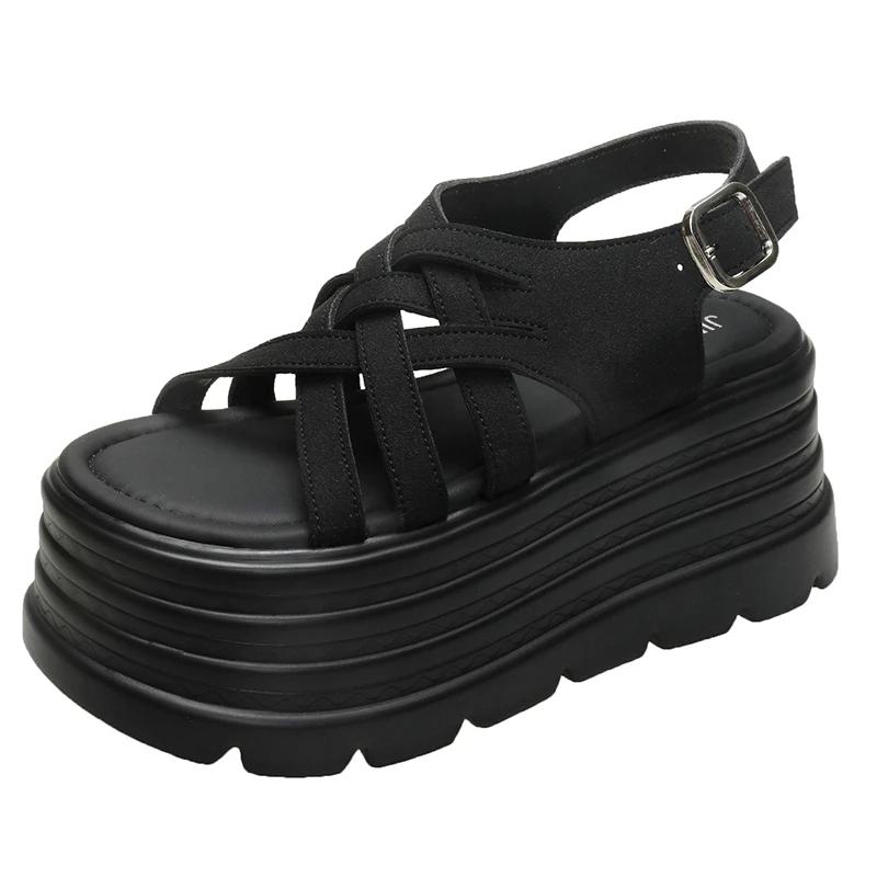 8CM Women High Platform Slippers Leopard Print Thick Sandals Woman Chunky Fashion Summer Flats Casual Beach Slides Zapatos Mujer