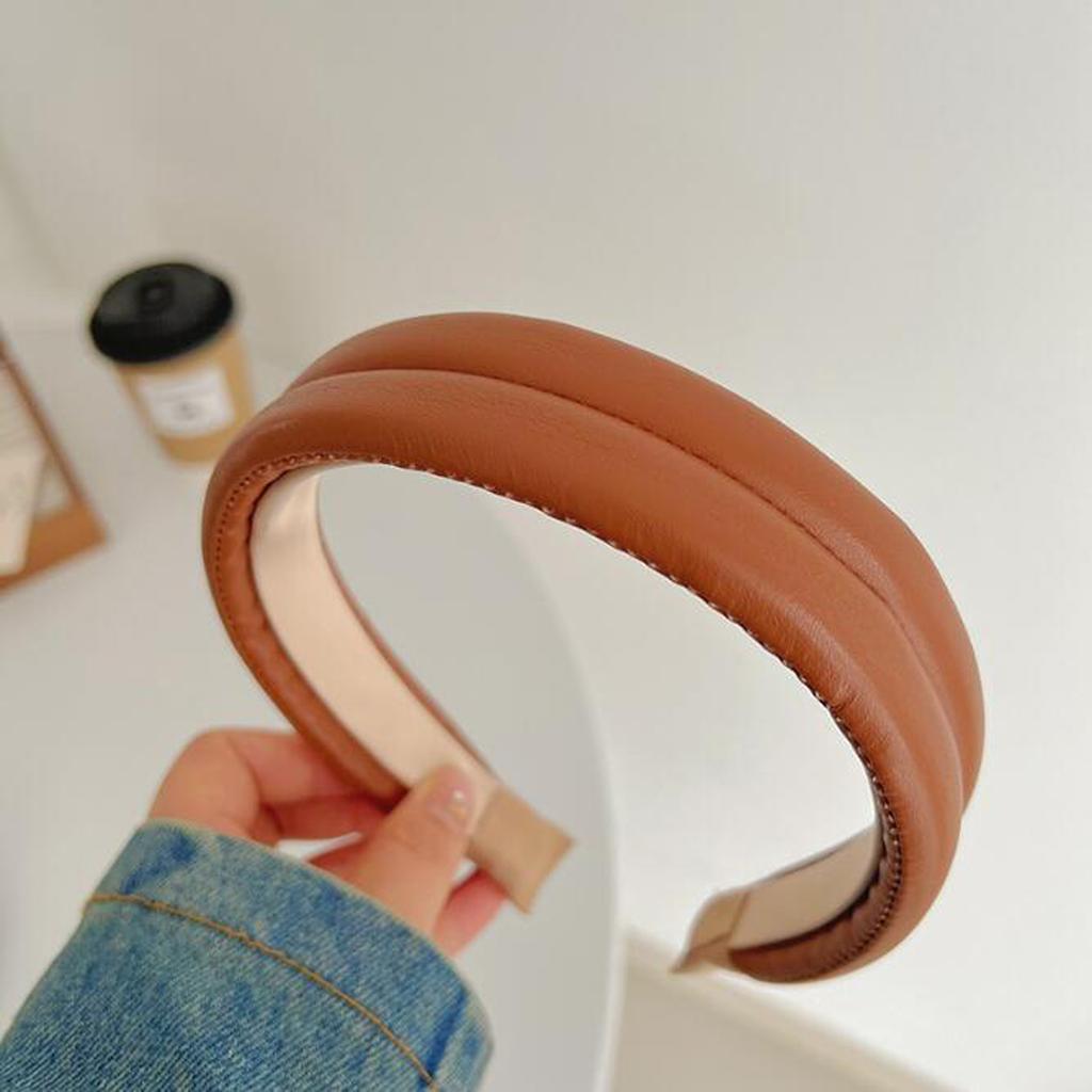 PROLY New Fashion Headband For Women PU Solid Hairband Casual Autumn Turban Girls Hair Accessories