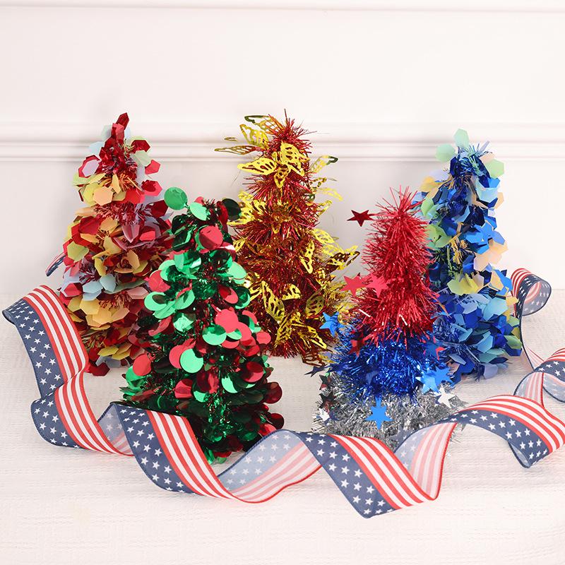 Festive Star Sequin Mini Tree: Home & Window Decoration for New Year, Independence Day, and Christmas