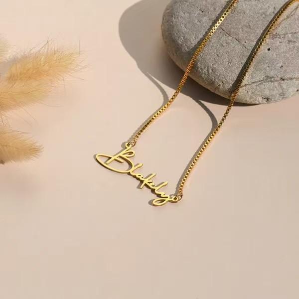 Custom Letter Name Necklace Stainless Steel Minimalist Pendant Personalized Gift