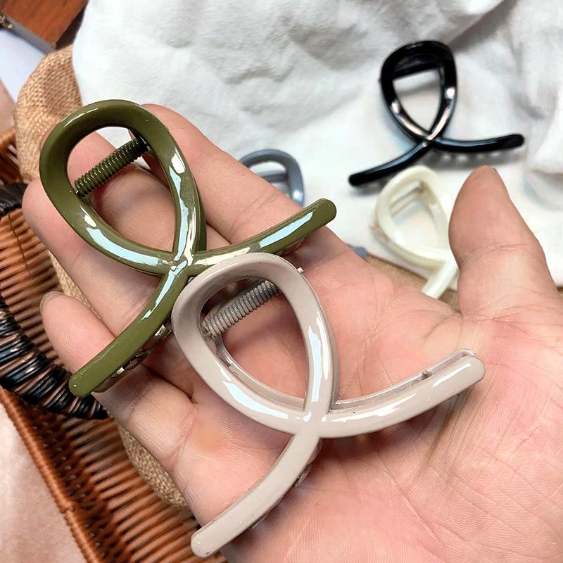 5 Pieces Simple Temperament Clip Acrylic Grip Cross Clip