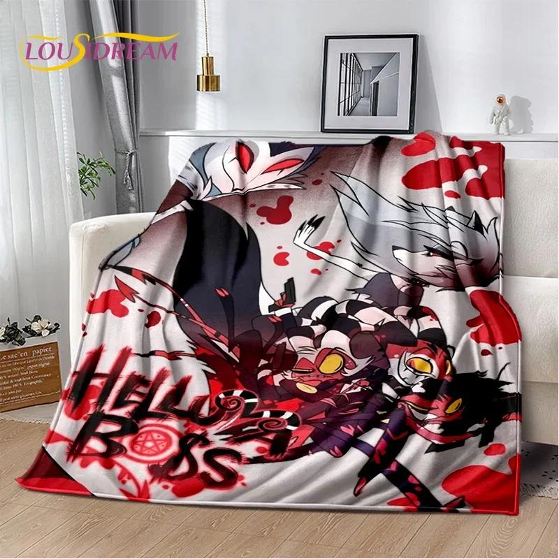 Cartoon H-Helluva Boss Blitzo H-Hazbin Hotel Soft Flannel Blanket for Bed Bedroom Sofa Picnic,Throw Blanket for Outdoors Leisure