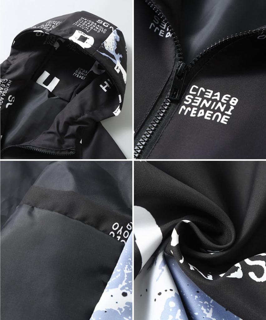 Windbreaker Outdoor Zip Up Casual Hooded Parka Autumn Winter Korean Style Harajuku Style Street Sports Training Stretching Fishing Climbing Camping