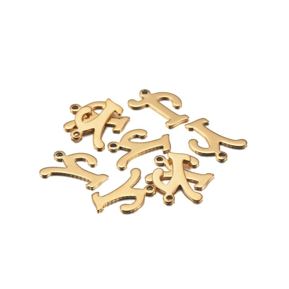 30Pcs Gold Color Stainless steel English Alphabet Letters Charms Pendants A-Z DIY Craft Bracelet Jewelry Making Accessories