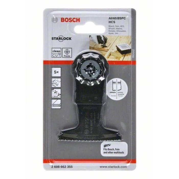 Lame de scie plongeante - bosch - aiz 65 bsc - hcs - 65 x 40 mm - 5 pièces