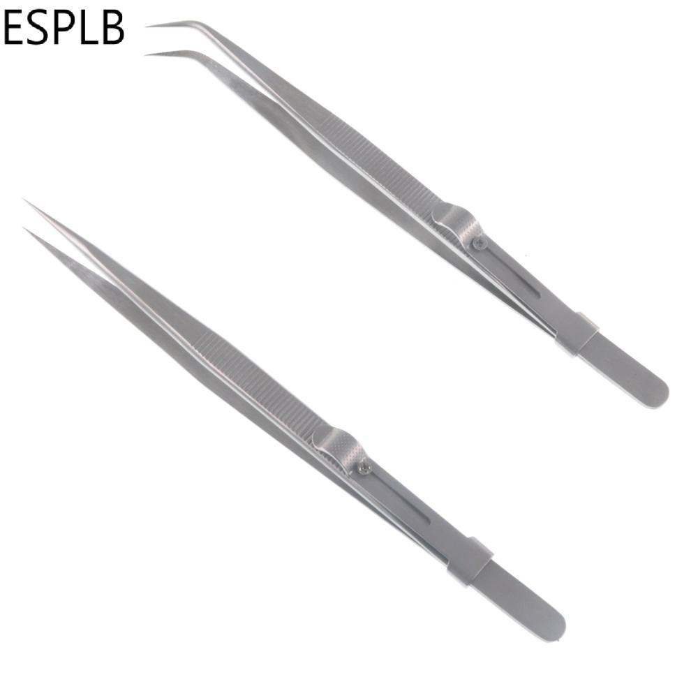 

6.3 Slide Lock Stainless Steel Presicion Adjustable Tweezers Straight/Curved Tip Anti Static Tweezers for Jewelry Electronic Straight Tip