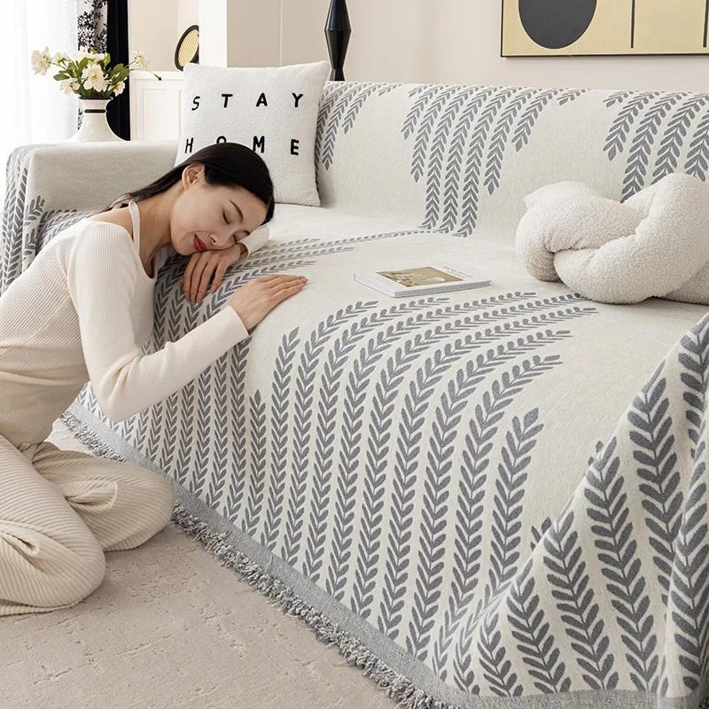 Universal Sofa Towel Sofa Cover Anti-cat Scratch All-season Chenille Living Room Sofa Cover Blanket all-inclusive Anti-Slip Sofa Towel, Couch Cover