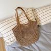 Hand-woven Straw Woven Bag for Women on The Beach Vacation Beach Woven Bag Large Capacity Commuting One-shoulder Tote Bag