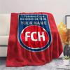 1 Stück FC Heidenheim Wappen Benutzerdefinierter Name Gemustert Flanelldecke Geeignet für Alle Jahreszeiten Für Heimdekoration Wärme Und Komfort Geschenke Feiertagsgeschenk