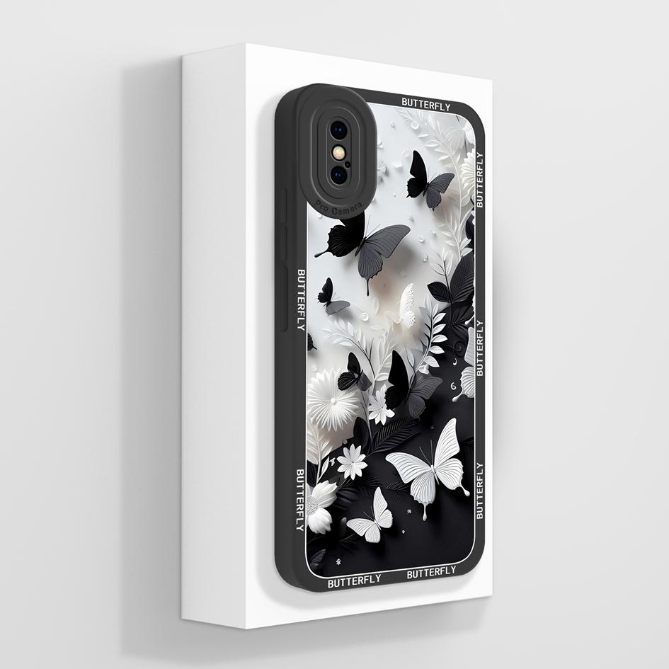 Pro Apple iPhone X XR XS SE 6 7 8 11 12 Pro Max Plus Mini Pouzdro na telefon Luxusní Vzor Květů Měkký Tekutý Silikon Protiskluzový Ochranný Pro iPhone Kryt