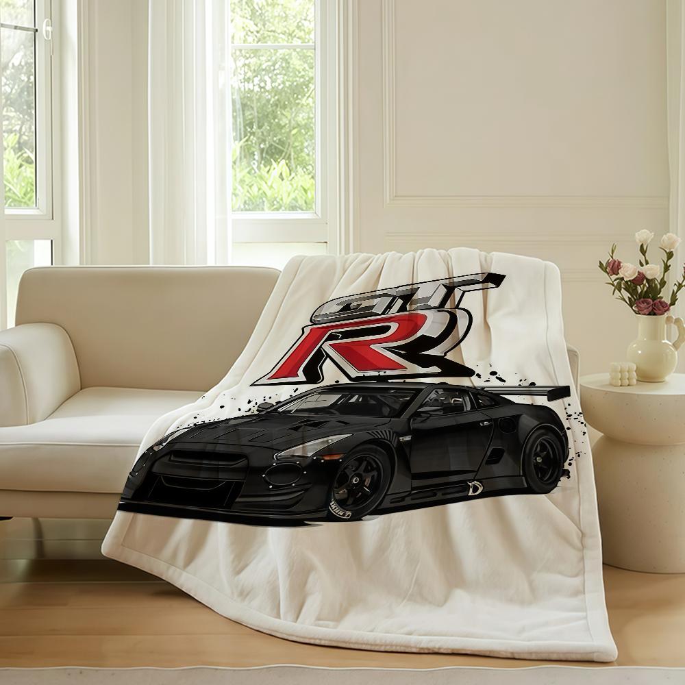 Fashion Print G GTR Blanket For Sofa Office Bed Plane Travel Sleep Read Relax Camping Soft And Warm