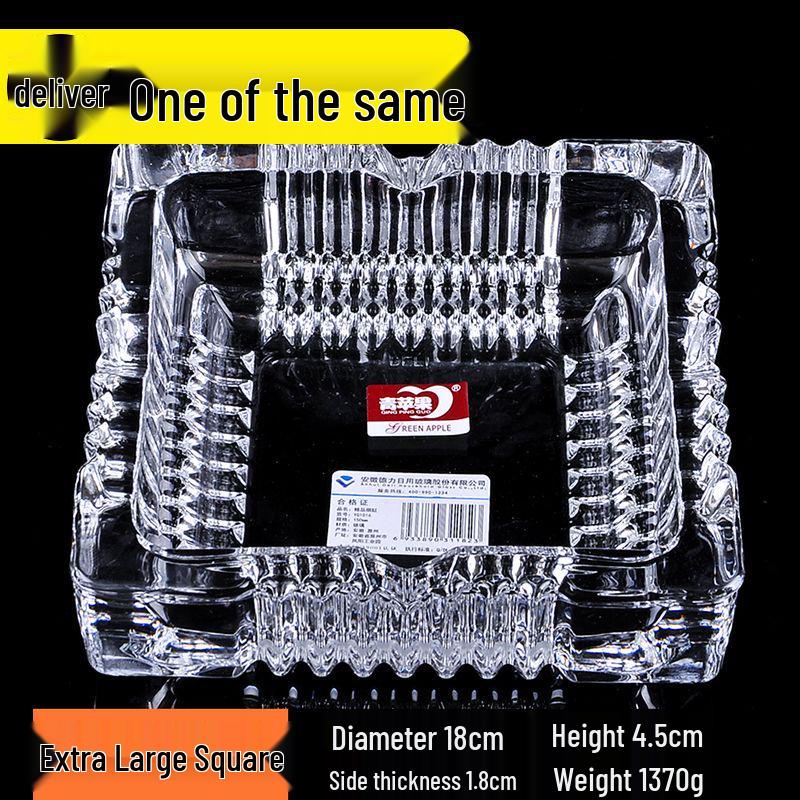 Buy One Get Two: Large Crystal Glass Ashtray for Home, Bedside, or Bar