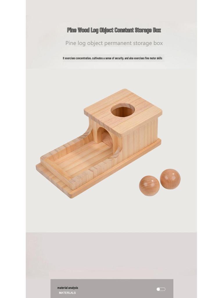 Montessori Wooden Toddler Learning & Sensory Building Blocks Box