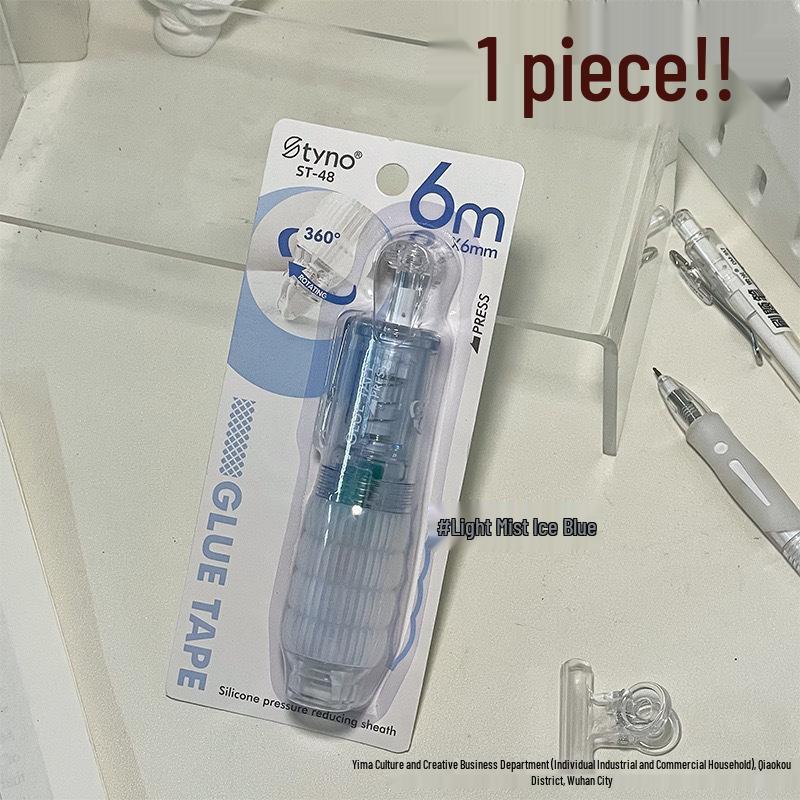 Diamond Dot Pen-Style Glue with Replaceable Core and Double-Sided Tape for Students
