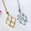 Stone Storage Crystal Cage Necklace DIY Rhinestone Holder Necklace Stainless Steel Necklace  Ladies