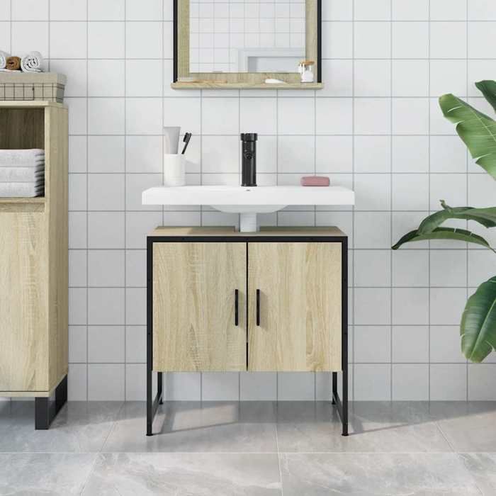 VidaXL Bathroom Vanity Cabinet, Under-Sink Cupboard with Door, Storage Unit, Toilet Organizer 842457
