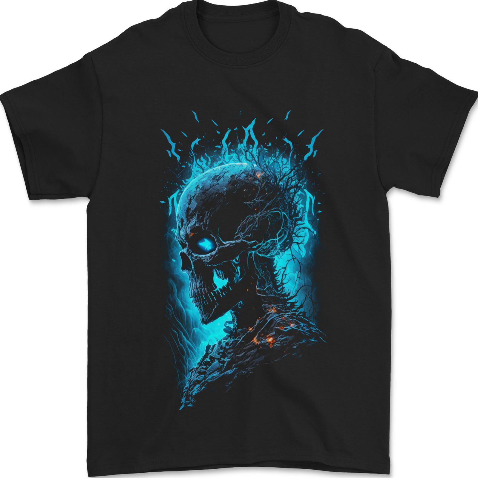 Energy Skull Heavy Metal Rock Music Biker Mens T-shirt Cotton XXXXL